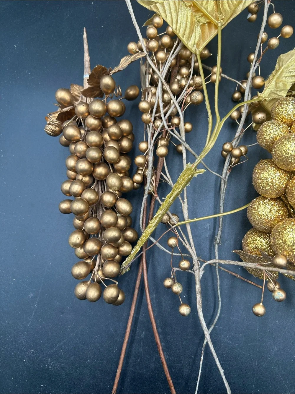 Gold Decorative Berry Spray Bundle - Home Accents, grapes